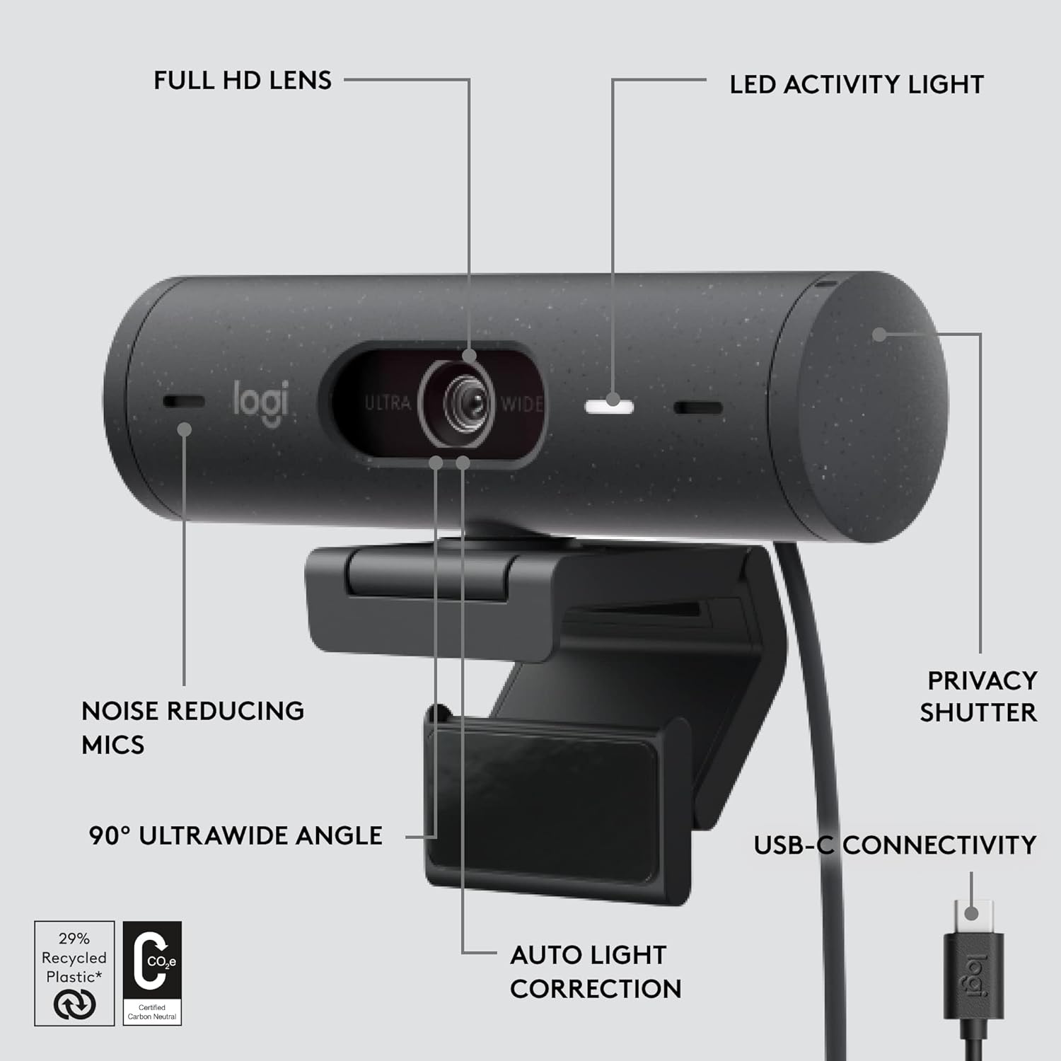 LOGITECH BRIO 500 HD WEBCAM TECH JUNCTION STORE